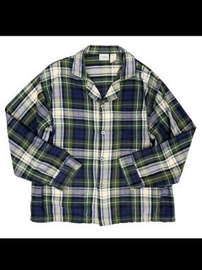 VINTAGE Men's L.L.‎ BEAN Plaid Flannel Pajama Shirt | Size L